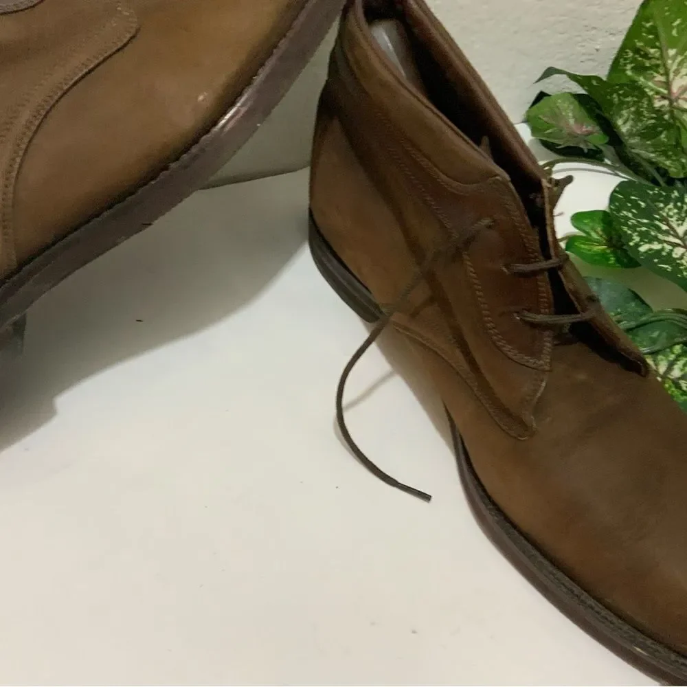 JOHNSTON & MURPHY Chukka Casual Ankle Boots Brown Nubuck Leather Shoes Lace Up